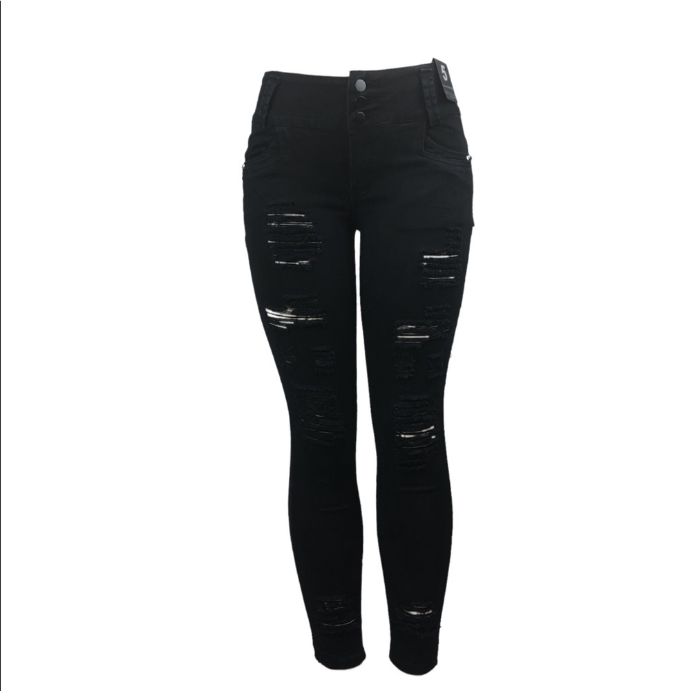 LA BONITA JEANS Women’s High Waist Ripped Skinny - Picture 5 of 5